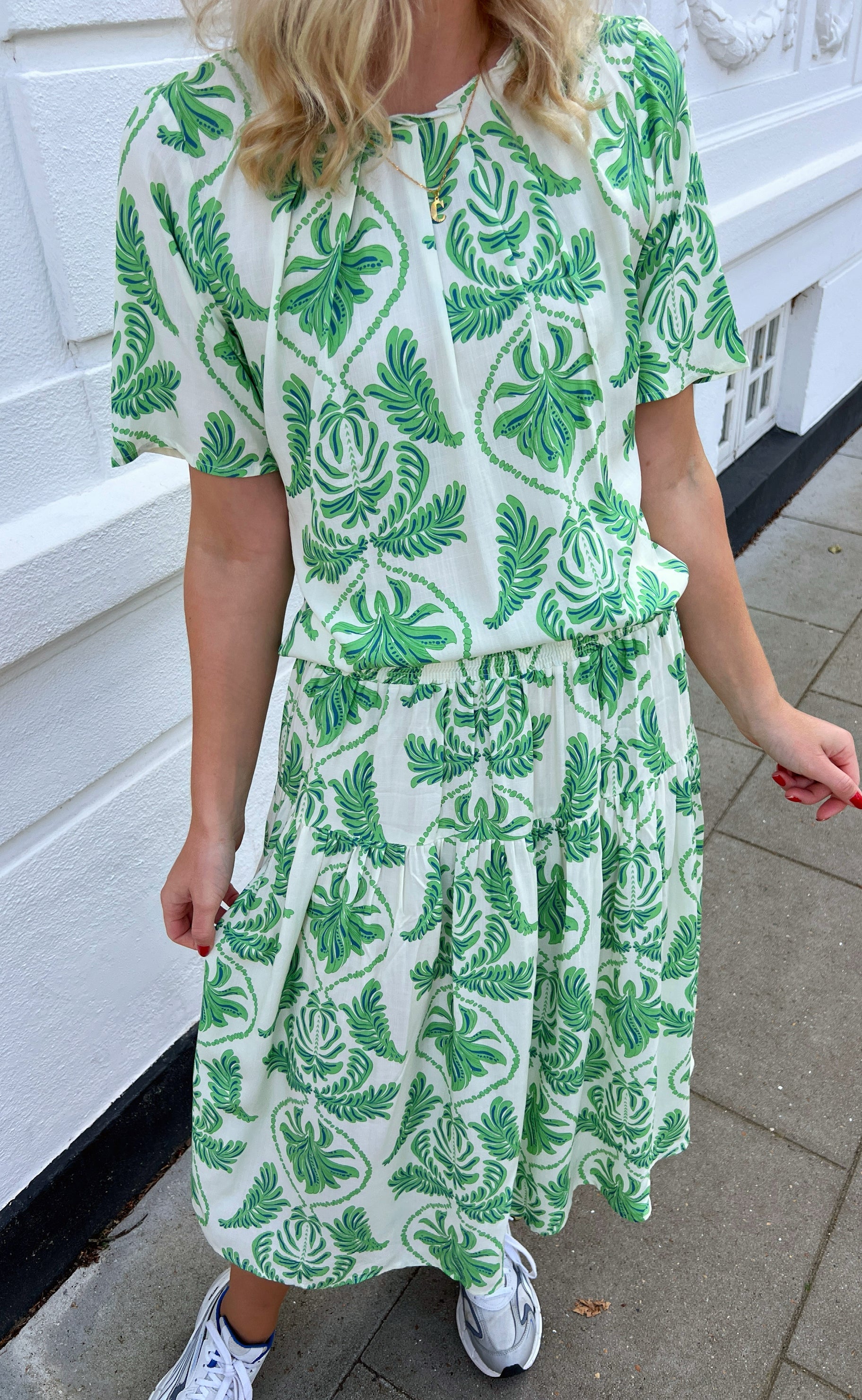 Say INA Copenhagen Bluse - Vicky - White/Green Paisley