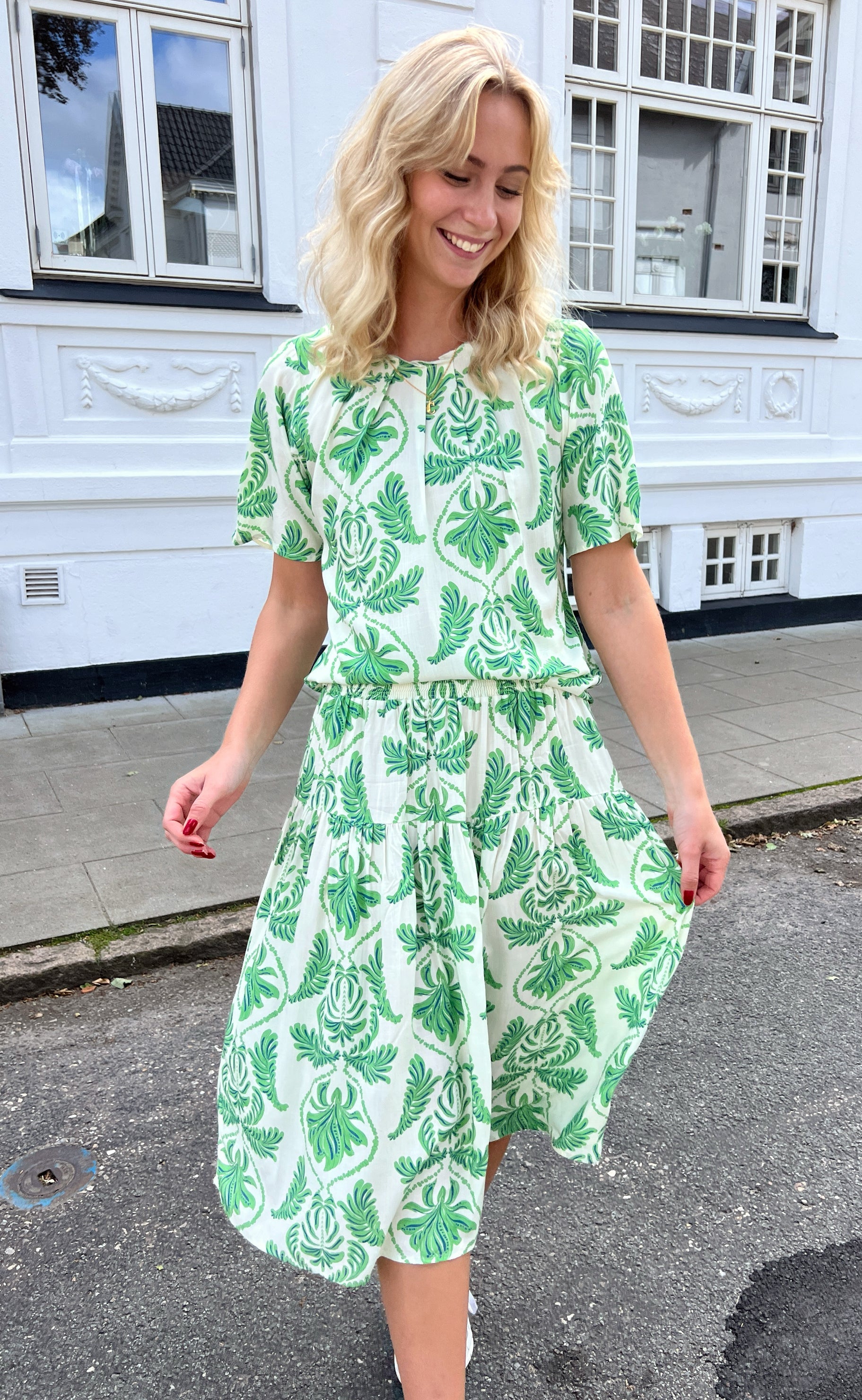 Say INA Copenhagen Bluse - Vicky - White/Green Paisley