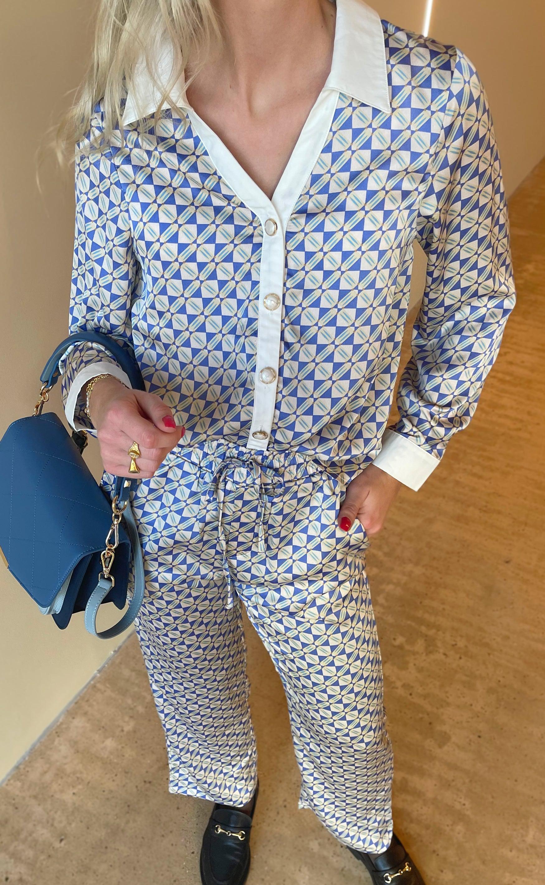 Say INA Copenhagen Bukser - Ida - Graphic Blue