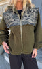 Say INA Copenhagen Fleece Jakke - Fia - Army Green W. Camouflage