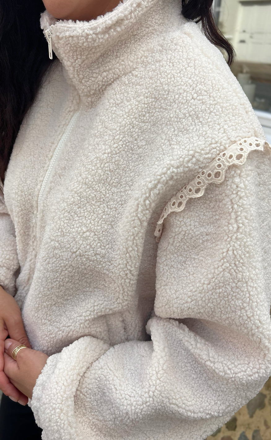 Say INA Copenhagen Fleece Jakke - Fia - Off White