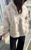 Say INA Copenhagen Fleece Jakke - Fia - Off White W. Cherries