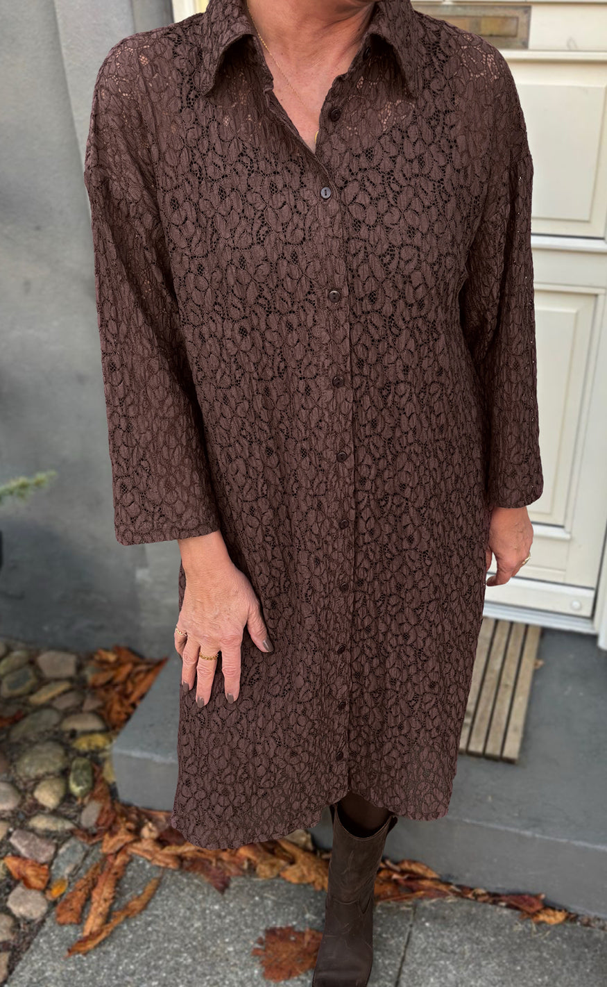 Say INA Copenhagen Kjole - Belle Lace - Dark Brown
