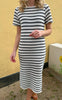 Say INA Copenhagen Kjole - Carolina Knit - Black Striped