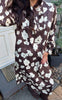 Say INA Copenhagen Kjole - Ella - Dark Brown W. White Flowers