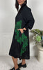 Say INA Copenhagen Kjole - Elva Long - Black W. Green Flowers