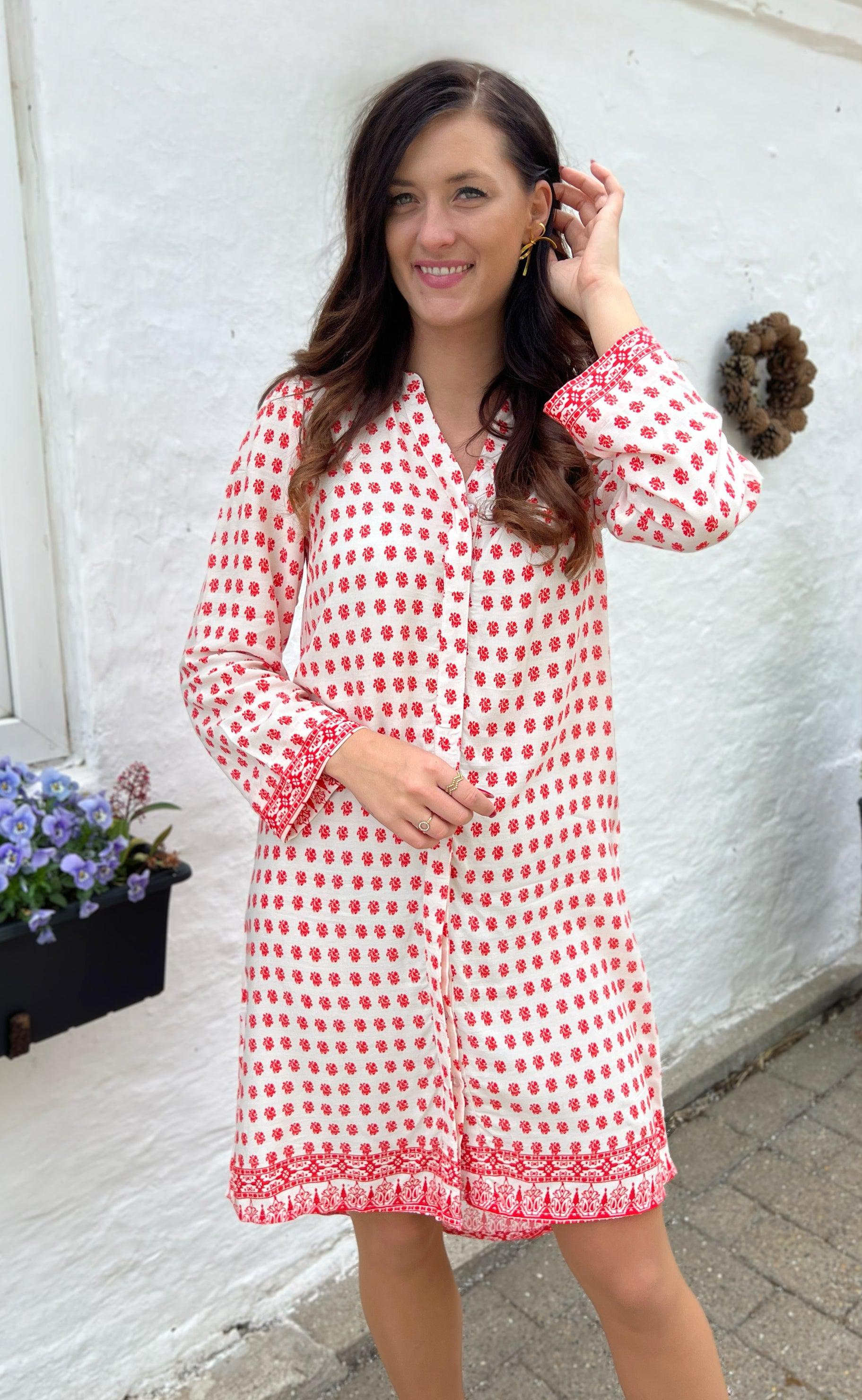 Say INA Copenhagen Kjole - Katia - White/Red