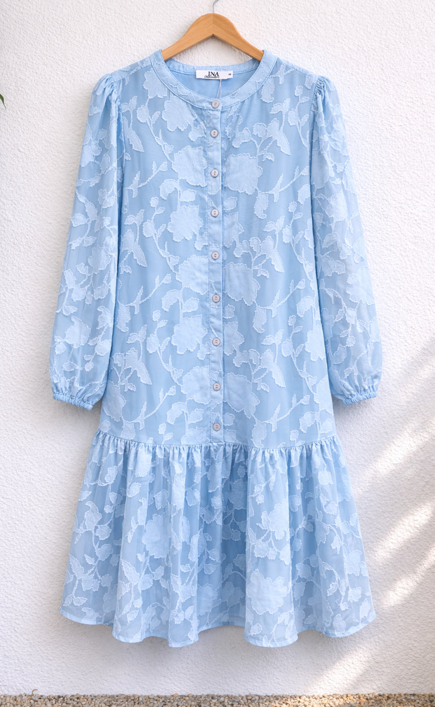 Say INA Copenhagen Kjole - Luna - Light Blue Flower