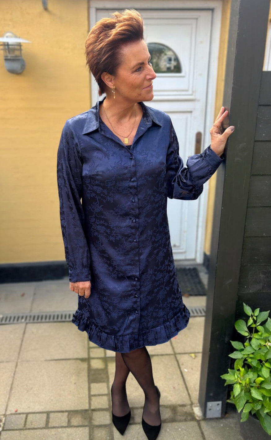 Say INA Copenhagen Kjole - Masha - Navy Blue Flowers