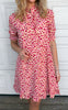 Say INA Copenhagen Kjole - Philine - Pink / Red Flowers