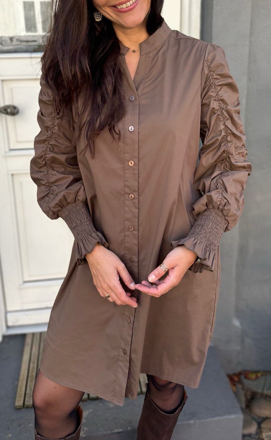 Say INA Copenhagen Kjole - Rina Ruffle - Dark Brown