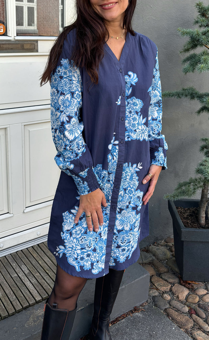 Say INA Copenhagen Kjole - Vicky - Blue Flowers