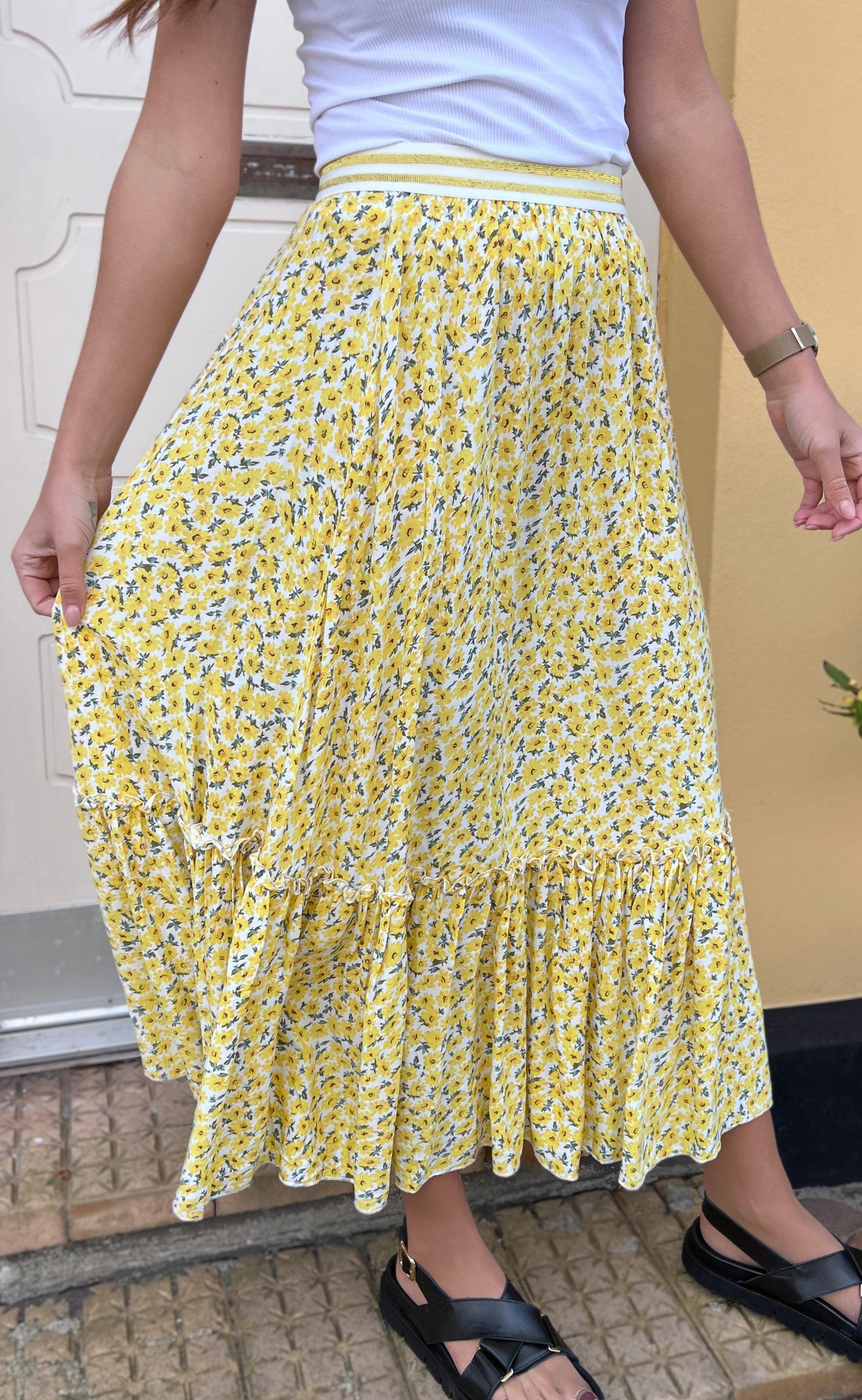 Say INA Copenhagen Nederdel - Hanna - Yellow Flower