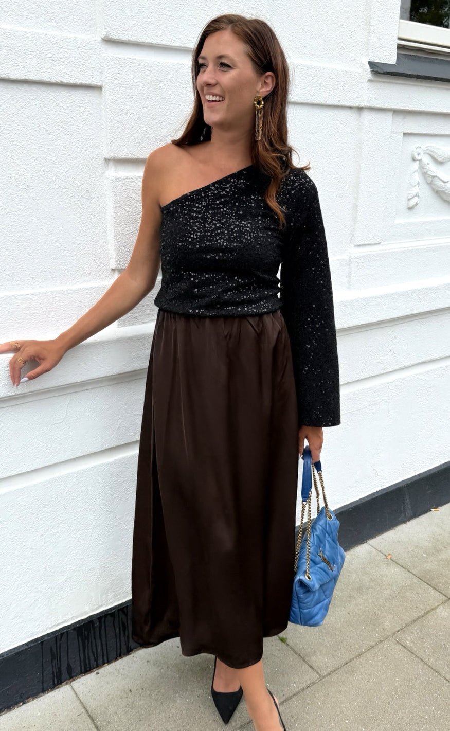 Say INA Copenhagen Nederdel - Kit Satin - Dark Brown