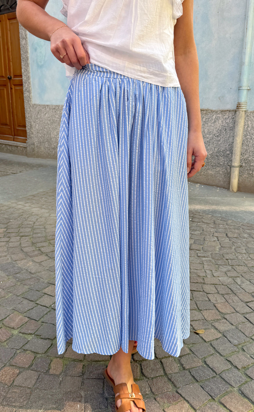 Say INA Copenhagen Nederdel - Lucia - Blue Striped