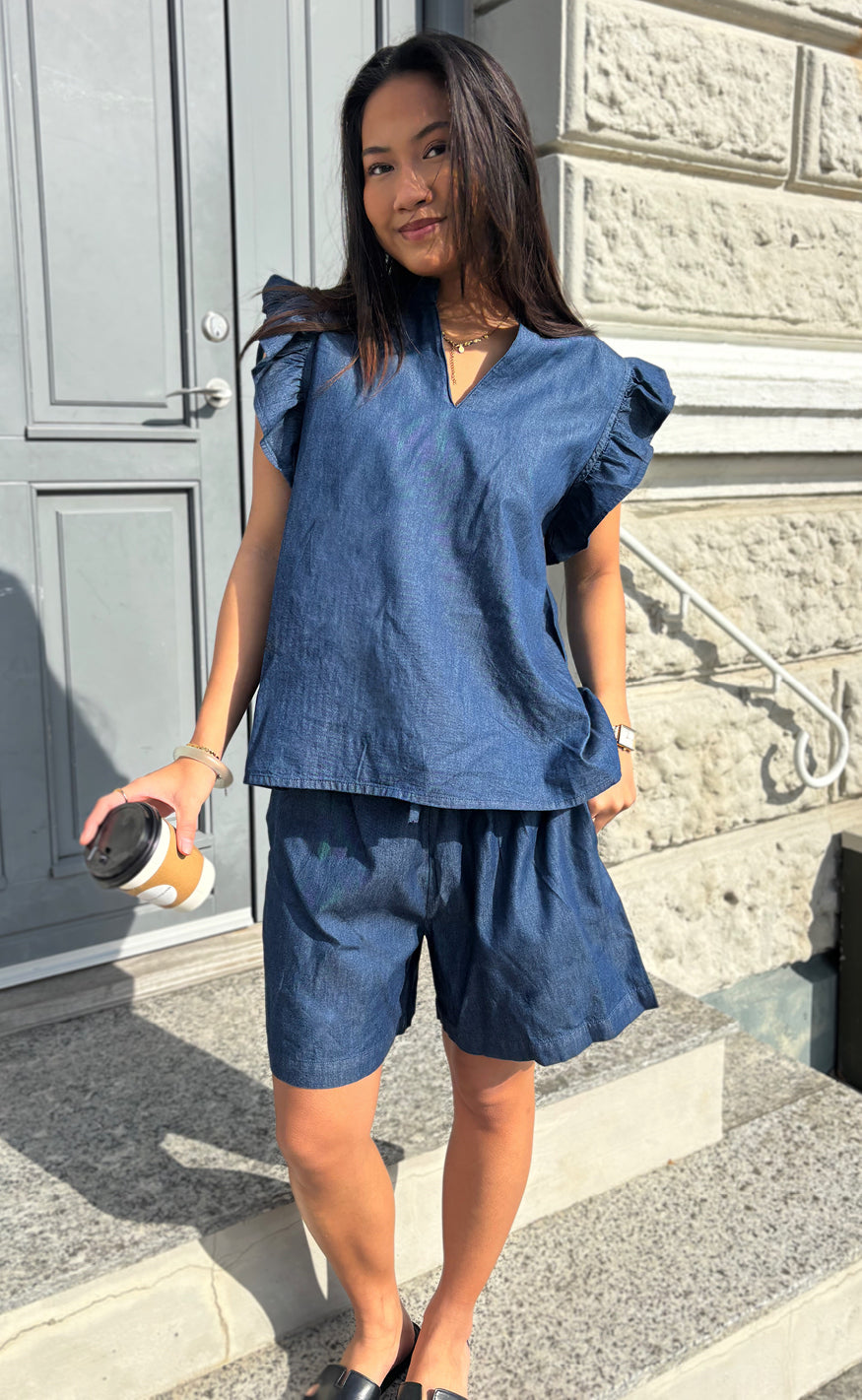 Say INA Copenhagen Shorts - Detia - Denim Blue
