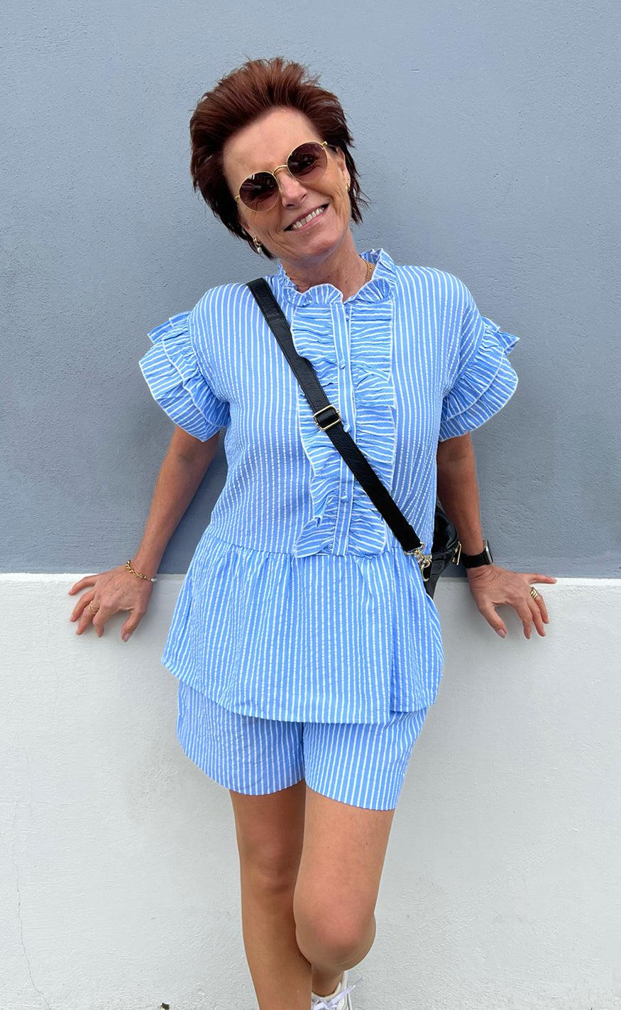 Say INA Copenhagen Shorts - Liv - Blue Striped