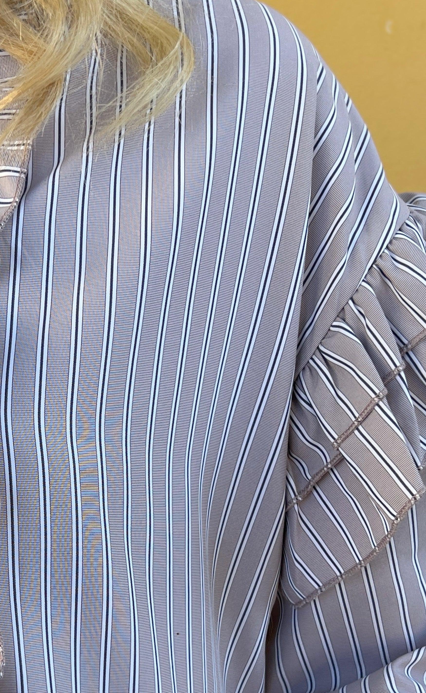 Say INA Copenhagen Skjorte - Frida - Grey Striped