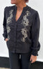 Say INA Copenhagen Skjorte - Pauline - Black W. Flower Embroidery