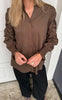 Say INA Copenhagen Skjorte - Rina Ruffle - Dark Brown