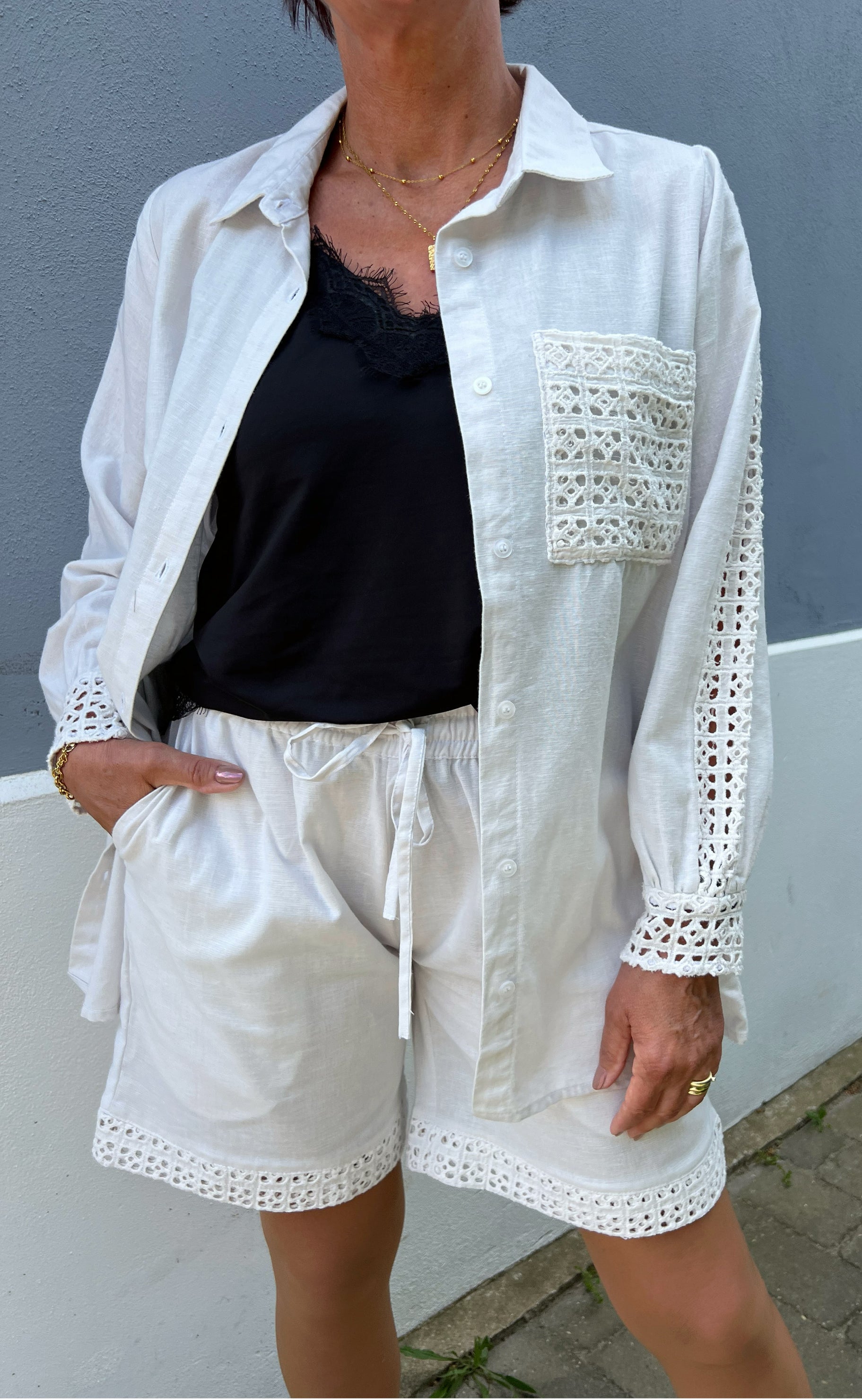 Say INA Copenhagen Skjorte - Sandy Linen - Off White