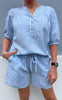 Say INA Copenhagen Top - Alba - Blue Striped