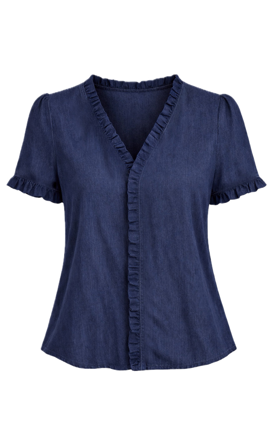 Say INA Copenhagen Top - Catja - Blue Denim