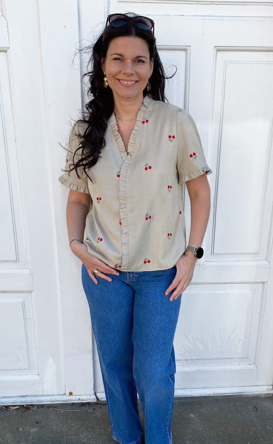 Say INA Copenhagen Top - Catja - Sand W. Cherries