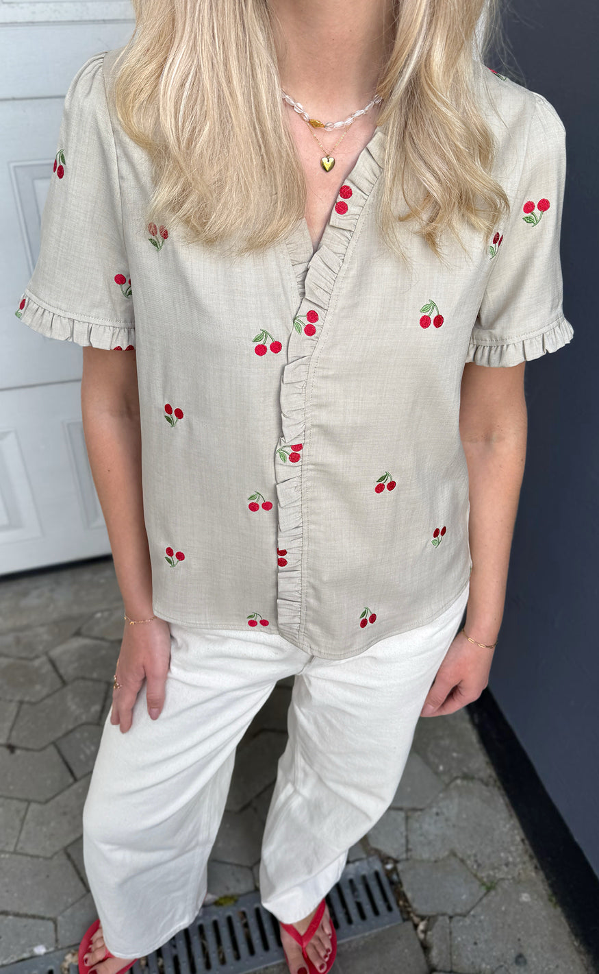 Say INA Copenhagen Top - Catja - Sand W. Cherries