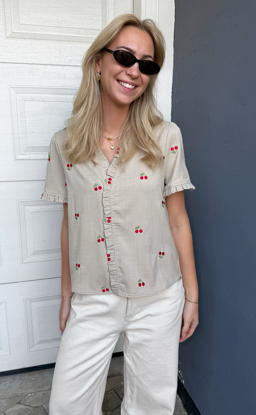 Say INA Copenhagen Top - Catja - Sand W. Cherries