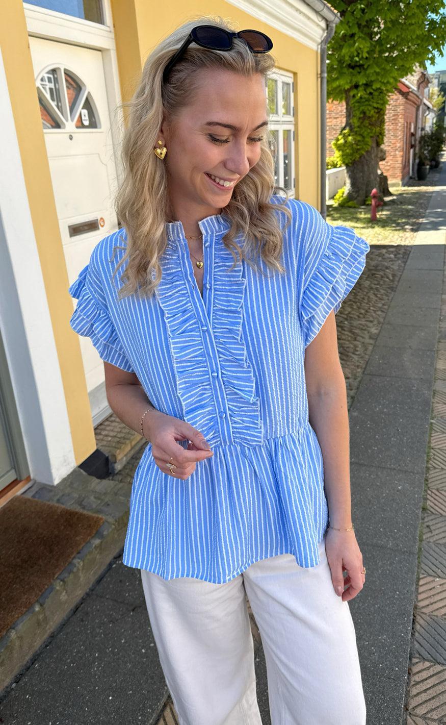 Say INA Copenhagen Top - Freya - Blue Striped