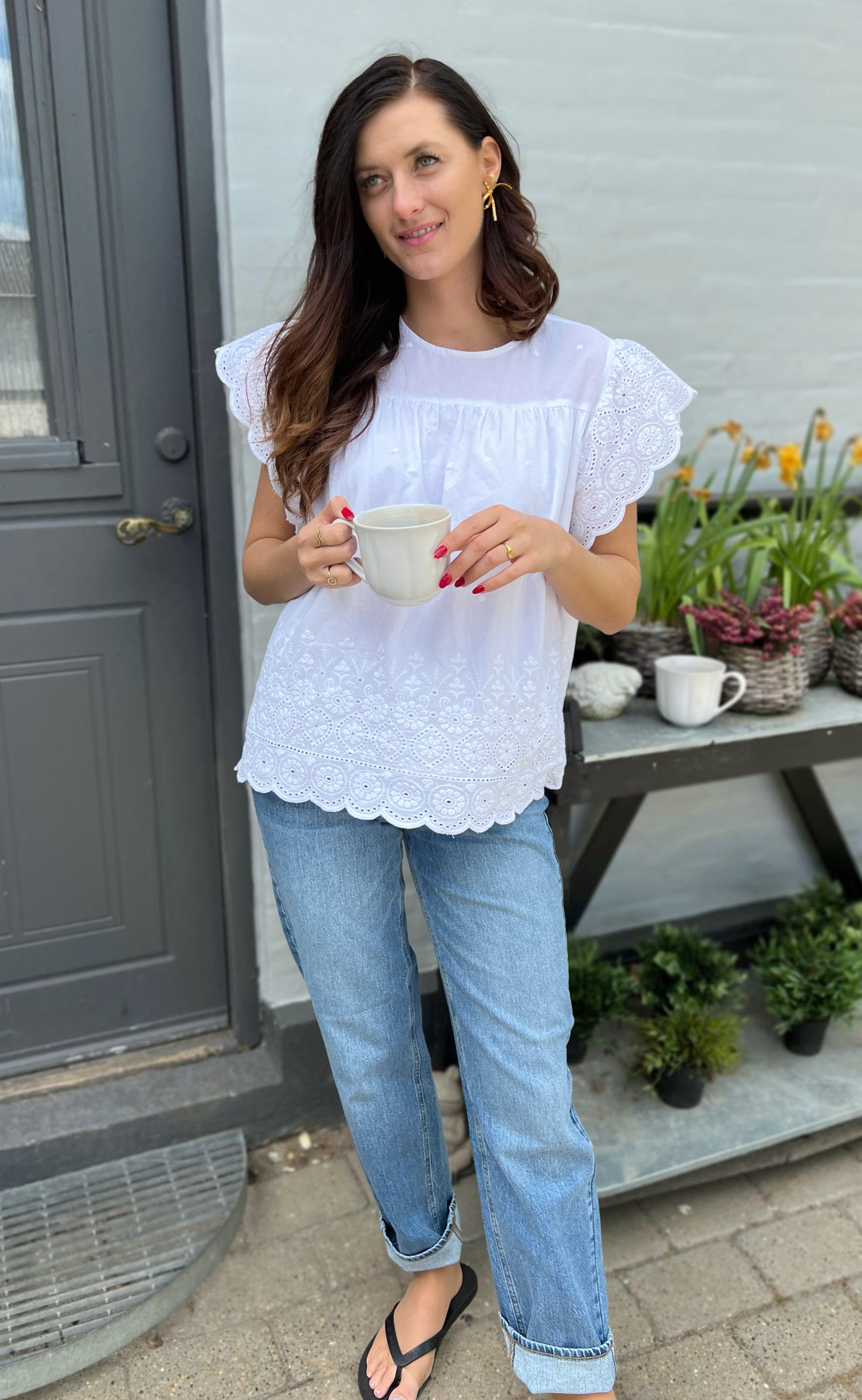 Say INA Copenhagen Top - Line - White