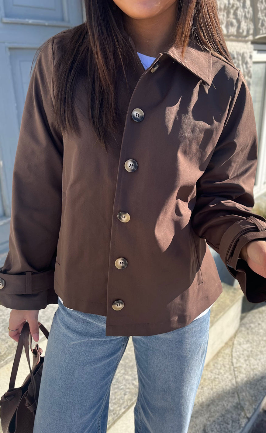 Say INA Copenhagen Trenchcoat - Louisa Short - Chocolate Brown