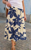 Say INA Copenhagen Nederdel - Ella - White W. Big Blue Flowers