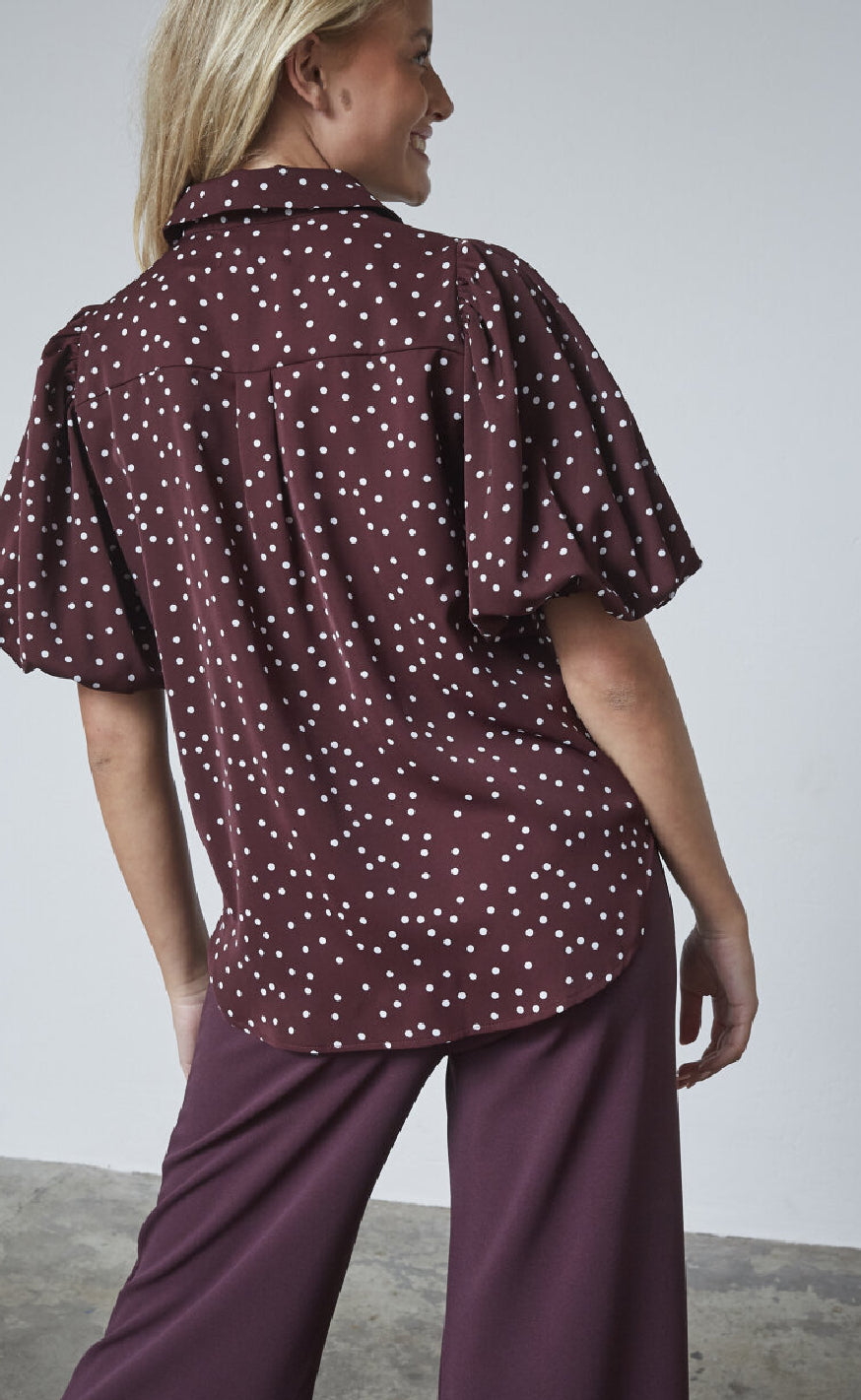 Sisters Point Bluse - Ella-SH60 - Bordeaux/Dot