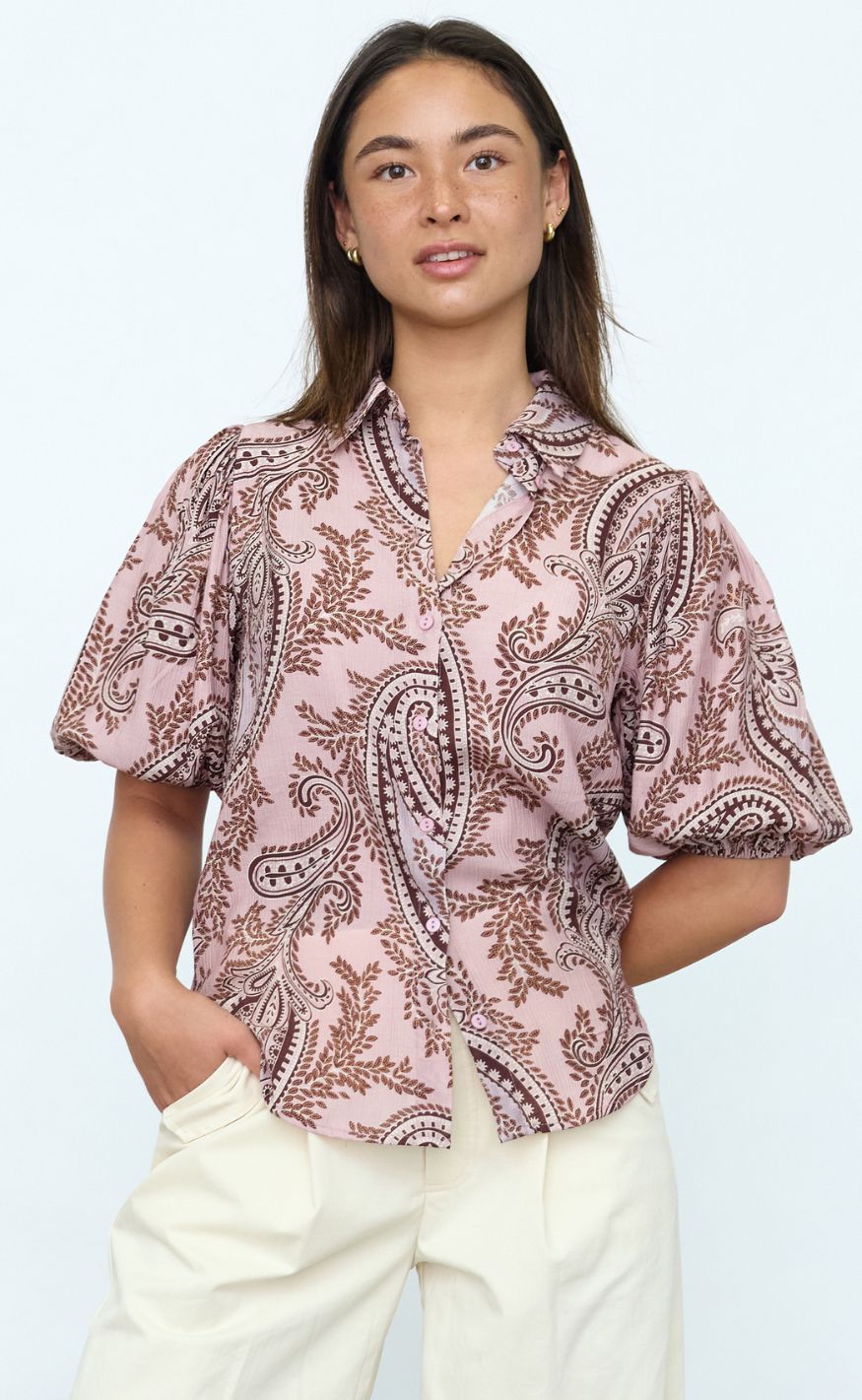 Sisters Point Skjorte - ELLA-SH85 - Mauve Paisley