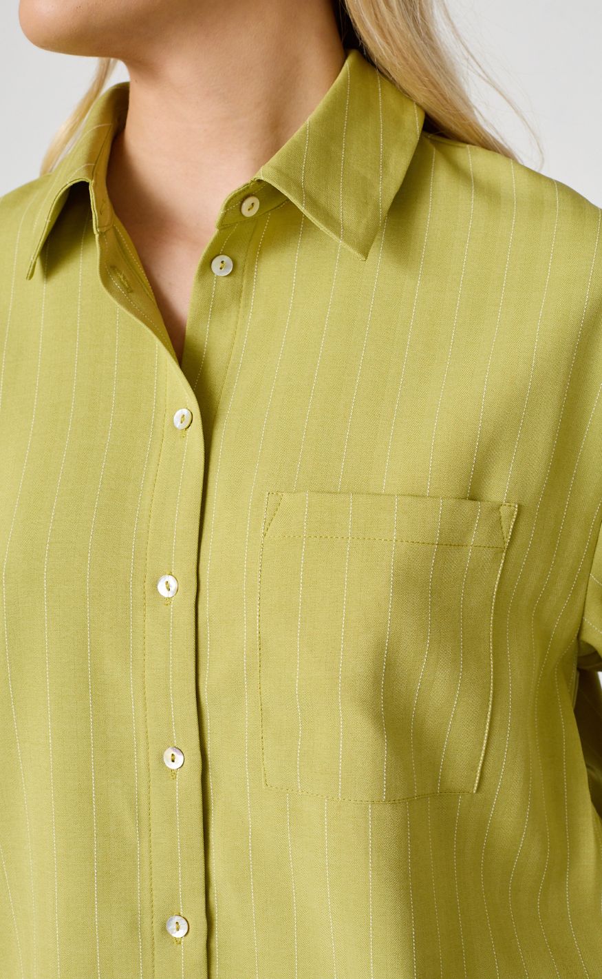 Sisters Point Skjorte - VERINA-SH3 - Lime Pinstripe