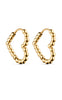 Smykkeli Copenhagen Øreringe - Hammered Heart - Gold Colour