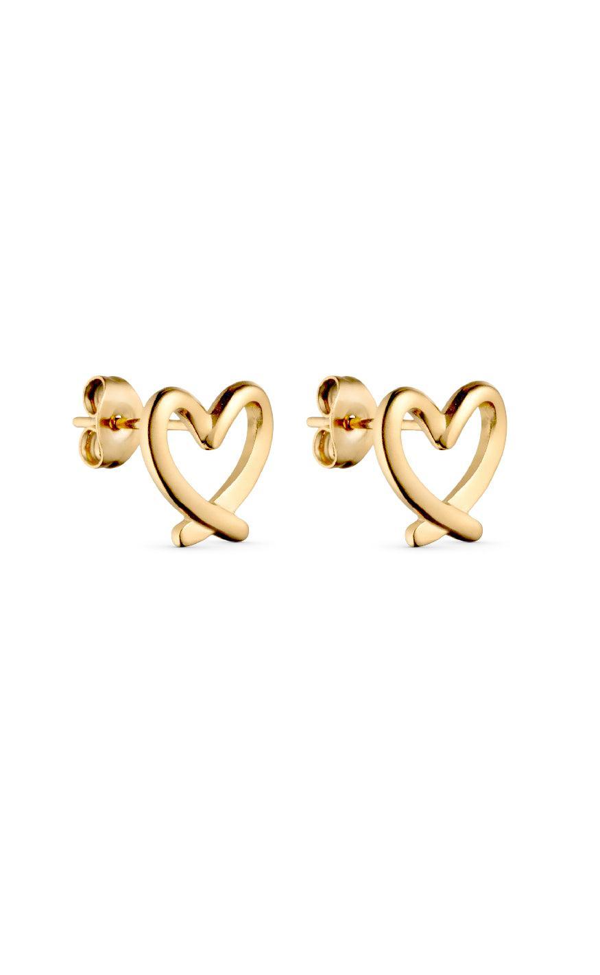 Smykkeli Copenhagen Øreringe - Hollywood Heart - Gold Colour