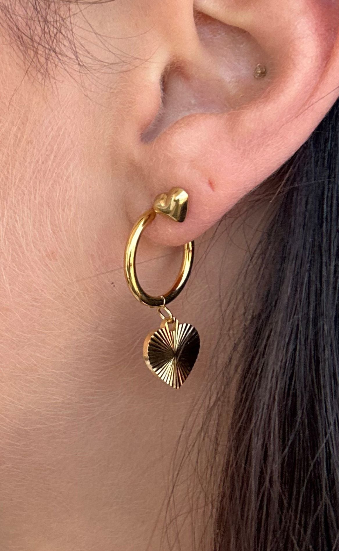 Smykkeli Copenhagen Øreringe/Hoops - Manila Heart - Golden