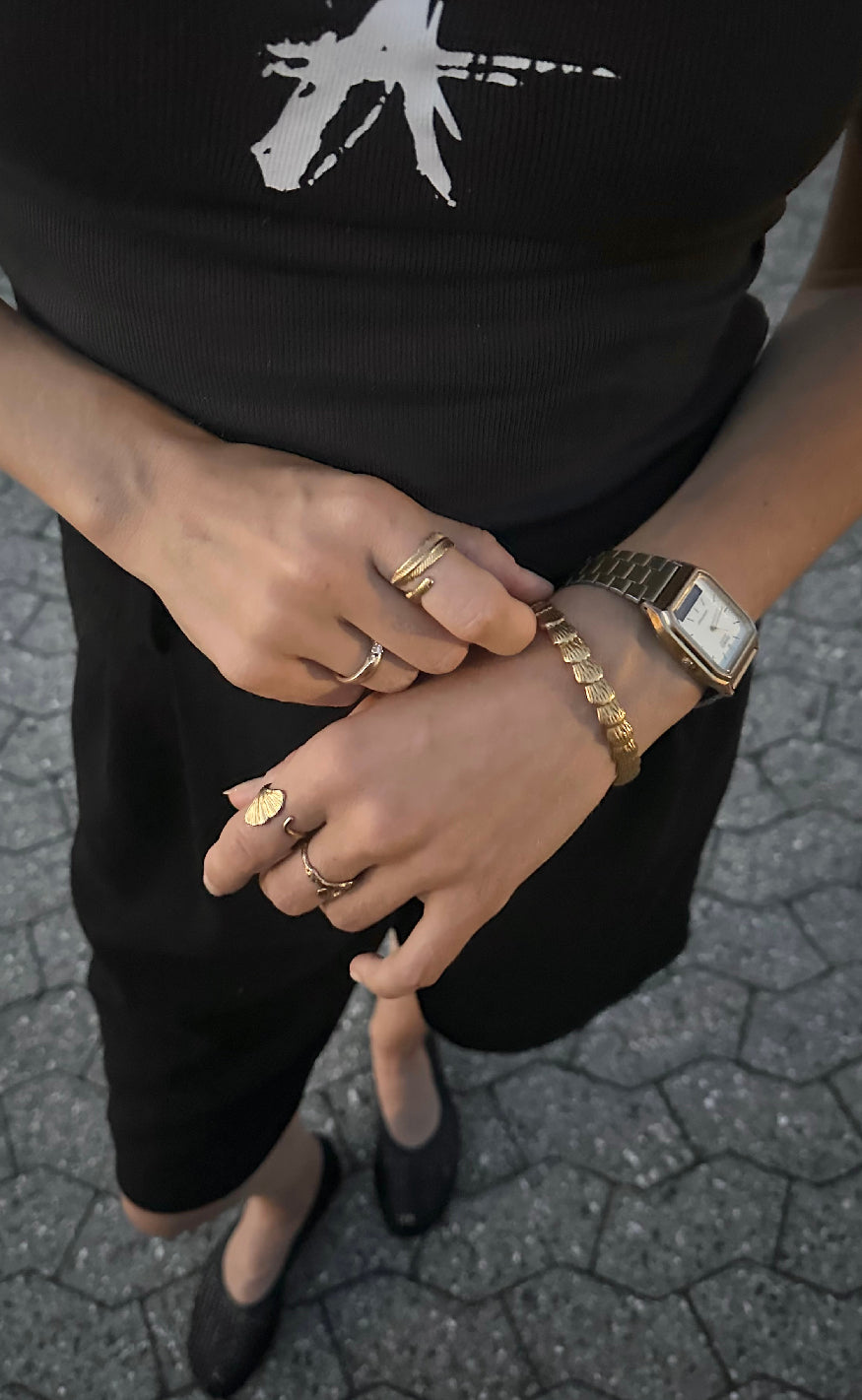 Smykkeli Copenhagen Ring - Leaf - Gold Colour