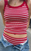 Tim & Simonsen Top - Isa Rib - Rosso/Bianco