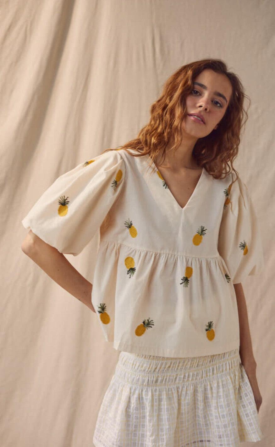 A-View Bluse - Pineapple - Sand