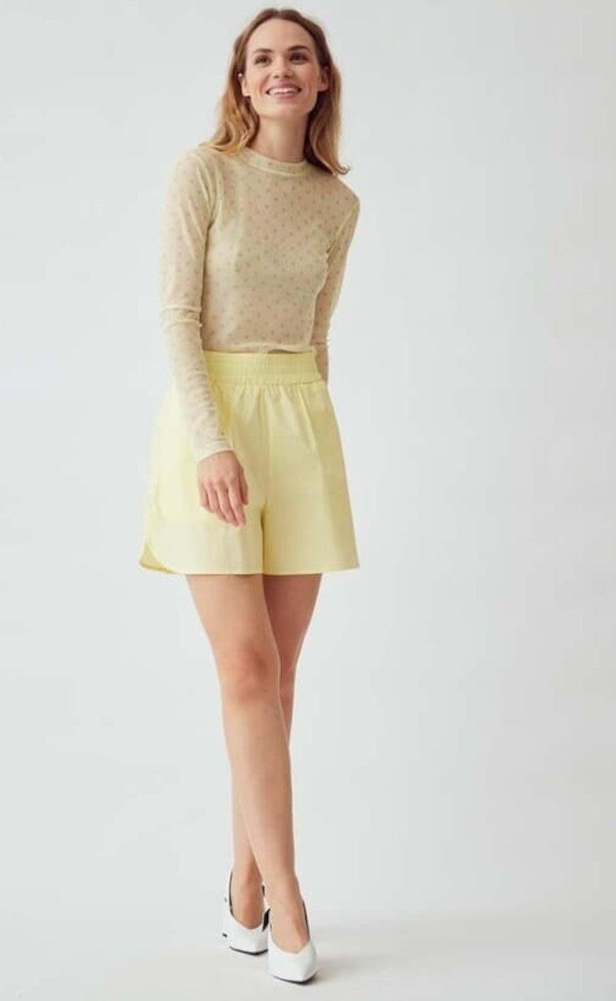 A-View Bluse - Silke Mesh - Yellow