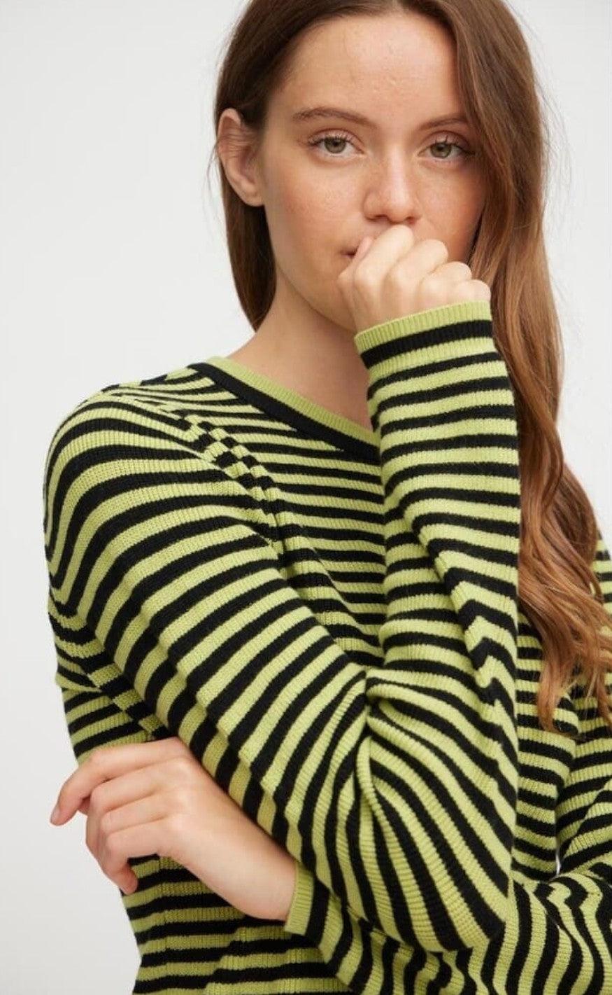 A-View Bluse - Violet Knit Blouse - Black/Green