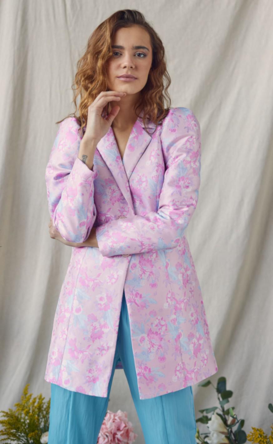 A-View Celebration Blazer - Carly Jacquard - Rose Pattern