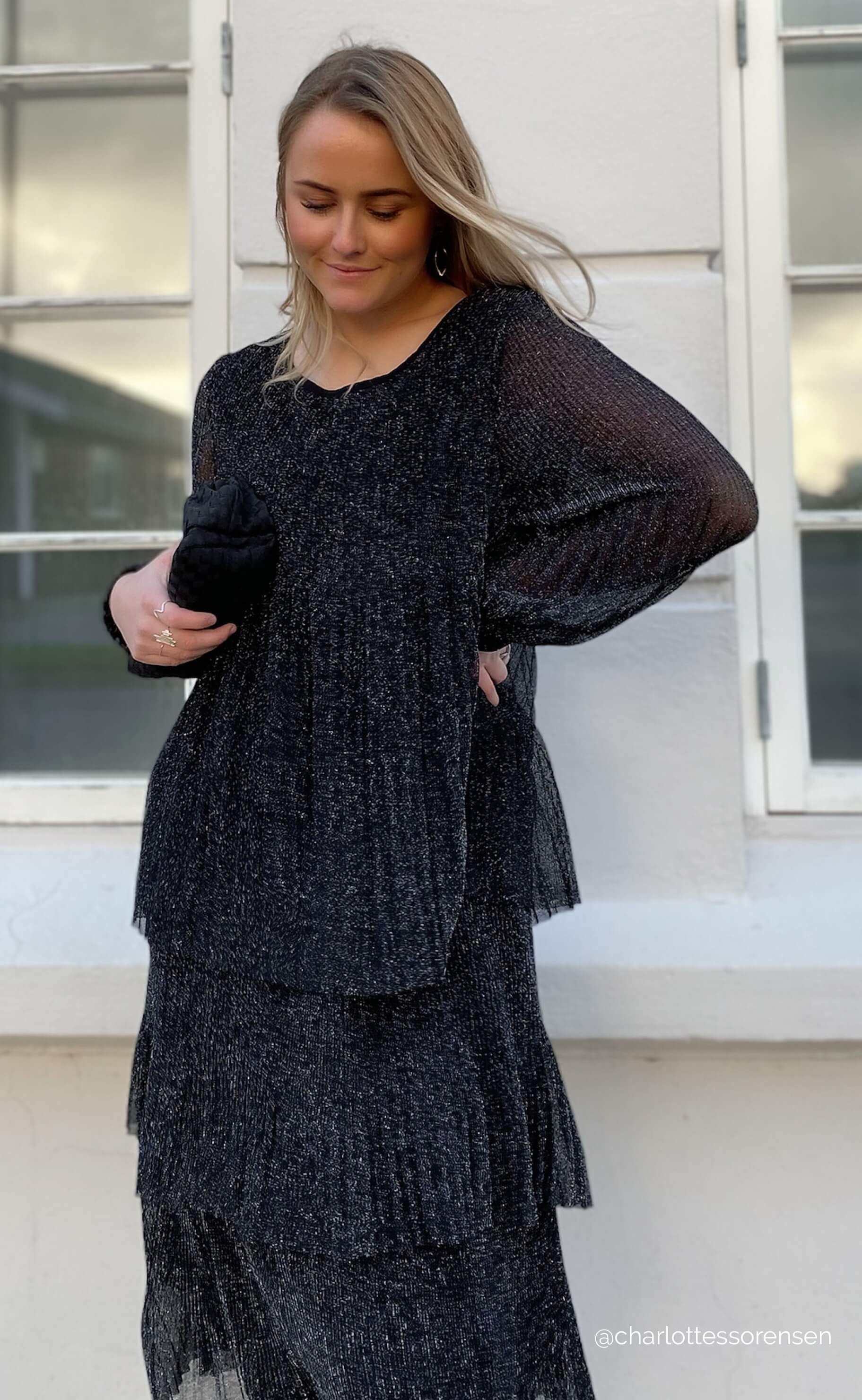 A-View Kjole - Ilja Lurex - Black/Silver