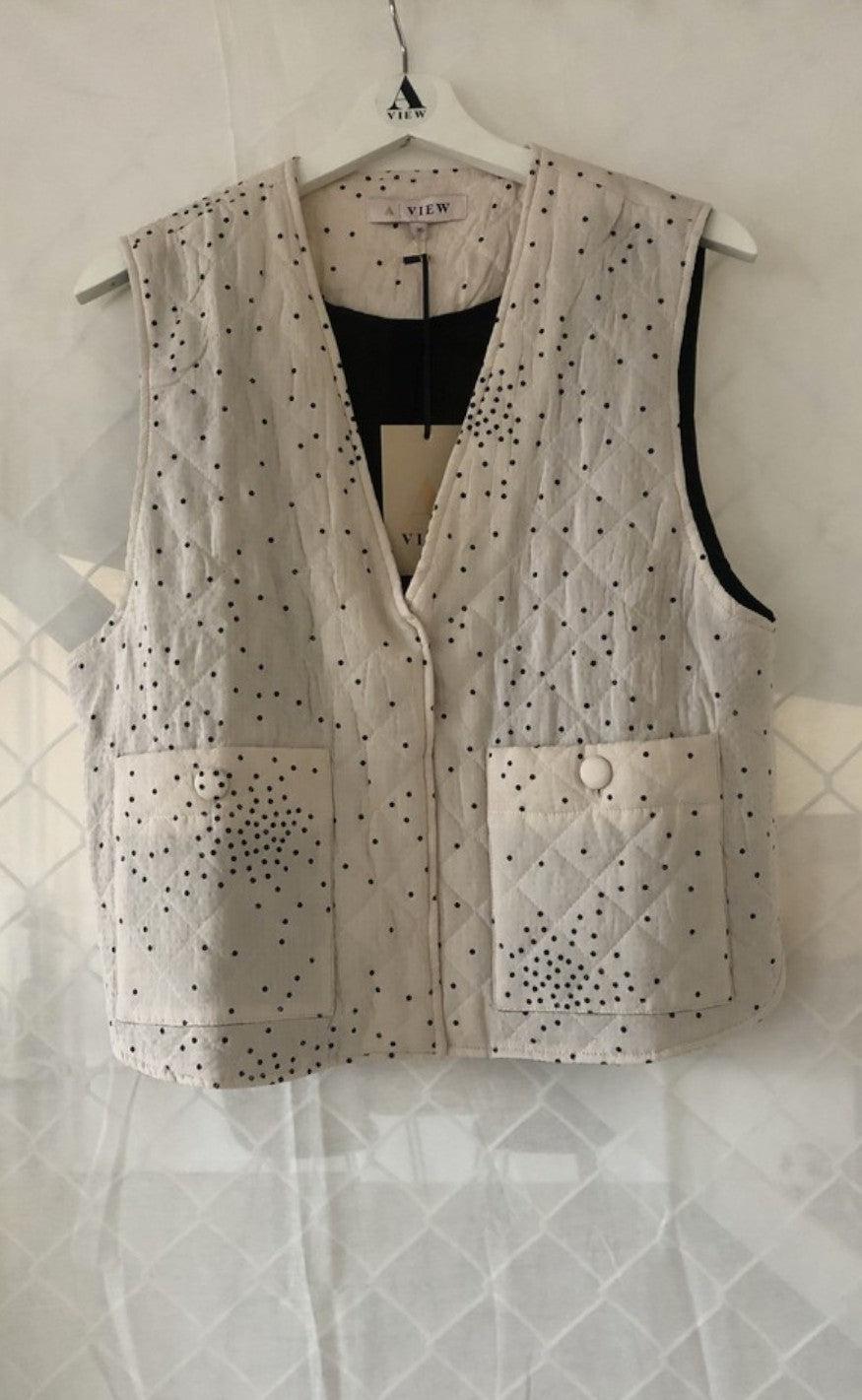 A-View Vest - Rubi - Off White With Black Dot