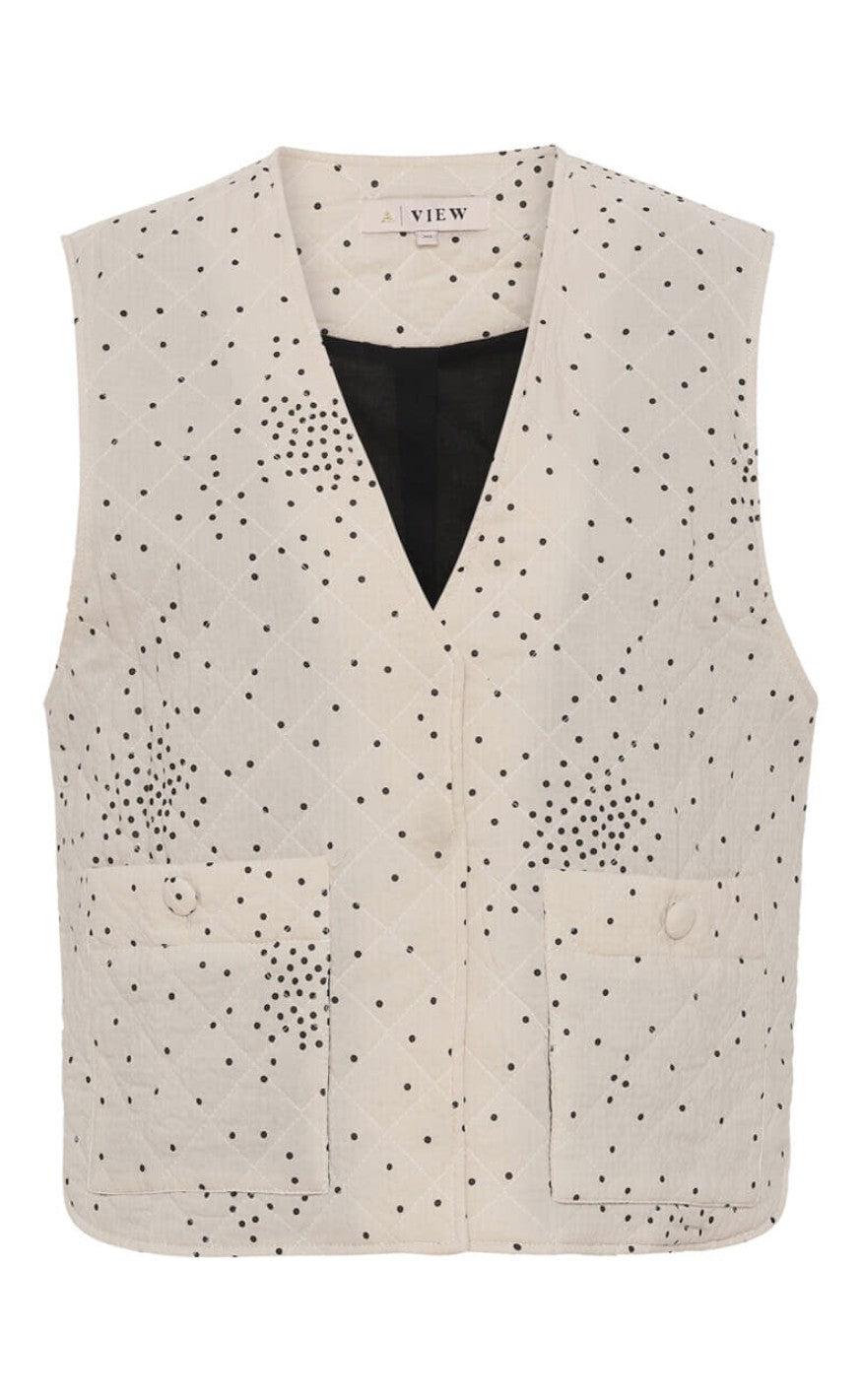 A-View Vest - Rubi - Off White With Black Dot