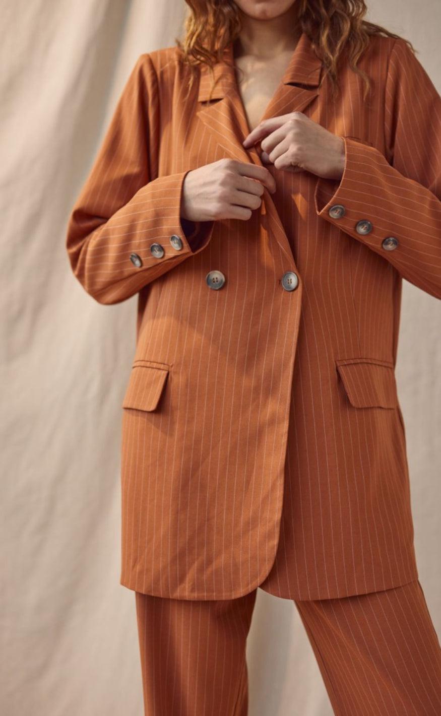 A-view Blazer - Annali - Brown Stripe